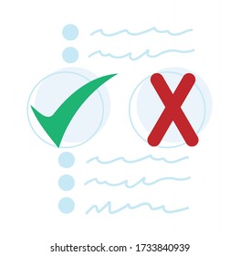 Fact search concept. Fact-searching flat vector symbol, sign. True vs false illustration. Isolated on the white background