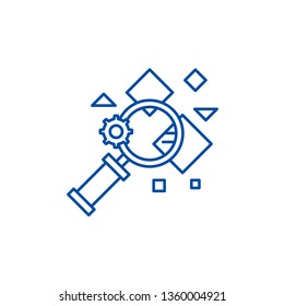 Fact Search Line Icon Concept. Fact Search Flat  Vector Symbol, Sign, Outline Illustration.