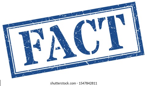 Fact Sign. Fact Square Grunge Blue Stamp