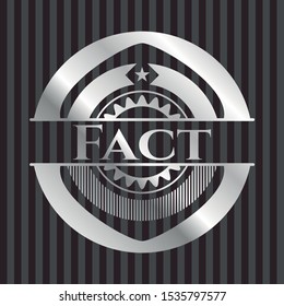 Fact silvery shiny emblem. Vector Illustration. Mosaic.