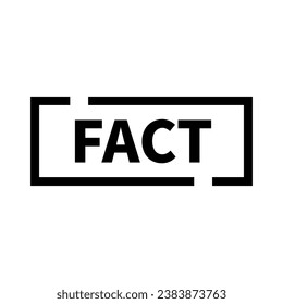 Fact Stamp In Black Rectangle Line Shape For Information Sign
