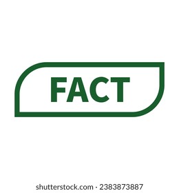 Fact Stamp In Green Line Rectangle Parallelogram Shape For Information Sign
