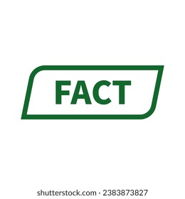 Fact Stamp In Green Parallelogram Line Rectangle Shape For Information Sign
