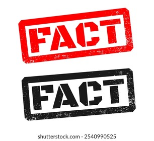 FACT stamp. Grunge vector text seal. White background.