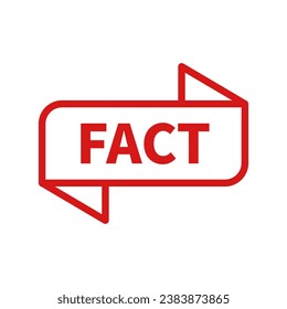 Fact Stamp In Red Rectangle Ribbon Line Shape For Information Sign
