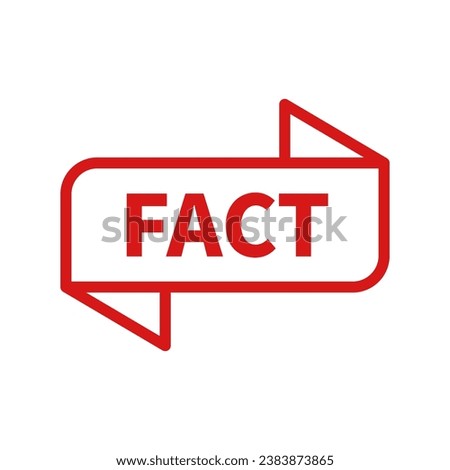Fact Stamp In Red Rectangle Ribbon Line Shape For Information Sign
