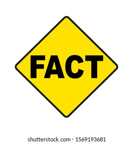 FACT text on yellow sign – stock vector