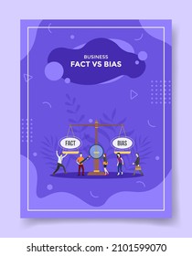 Fact Vs Bias Business Concept For Template Of Banners, Flyer, Books, And Magazine Cover