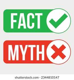 Ilustración vectorial del concepto de logotipo Fact vs Myth