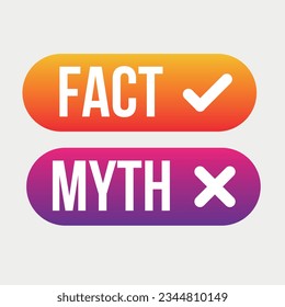 Fact vs Myth Logo concept vector illustration