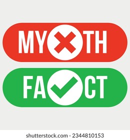 Fact vs Myth Logo concept vector illustration