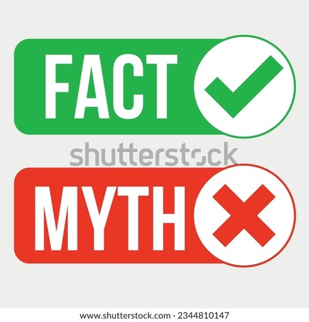 Fact vs Myth Logo concept vector illustration