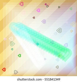faction among emblematic mark, shiny booklet over heart vector background