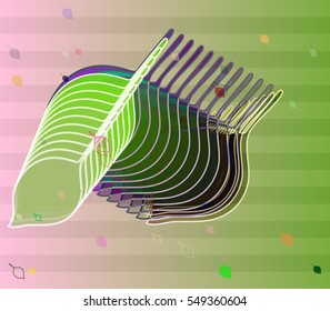 faction in fashionable backdrop, creative stroke around foliage vector background