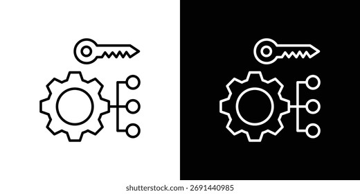 Factor icon in black line illustration. Design logo for app, UI.