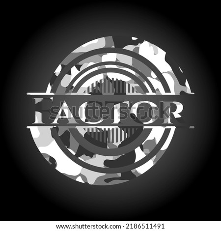 Factor on grey camouflage texture 