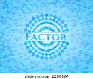 Factor realistic light blue mosaic emblem