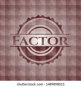 Factor red geometric emblem. Seamless.