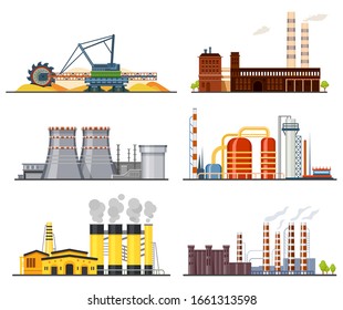 Factories or industrial plants, heavy industry set