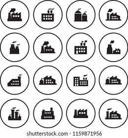 Factories vector icons set