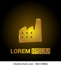 Factory 3D Golden Metallic Premium Royal Corporate Logo / Icon