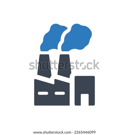 Factory air pollution icon. Illustration isolated on white background
