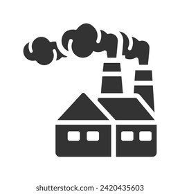 Factory air pollution Icon, Vector Graphics