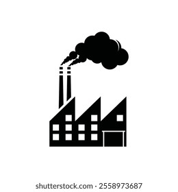 Factory Air Pollution vector illustration isolated on white background