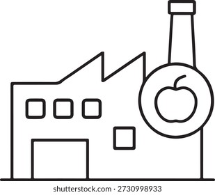 factory with apple logo on chimney