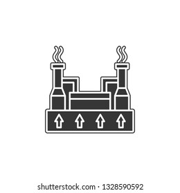 factory with up arrows icon. Simple outline vector of Sustainable Energy set icons for UI and UX, website or mobile application on white background