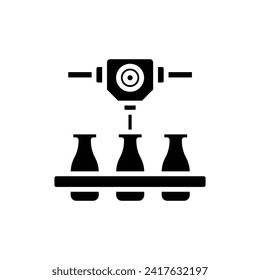 Factory Assembly Line Filled Icon Vector Illustration