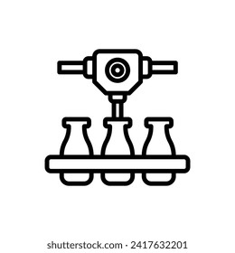 Factory Assembly Line Outline Icon Vector Illustration