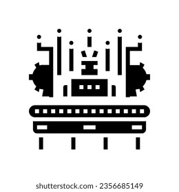 vector de icono de glifo ingeniero de fabricación de automatización de fábrica. signo de ingeniero de fabricación de automatización de fábricas. ilustración de símbolo aislado