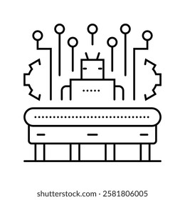 factory automation manufacturing engineer line icon vector. factory automation manufacturing engineer sign. isolated contour symbol black illustration