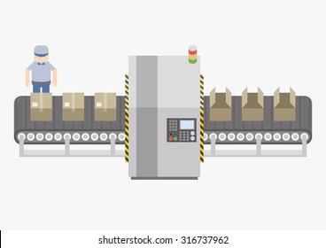Factory automation of Packaging,Image illustration
