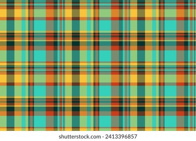 Patrón tartán de fondo de fábrica, tela textil de textura de camisa. Comodidad el vector de plaid sin fisuras en colores rojo y de teal.