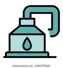 Factory beer icon outline vector. Brewery process. Drink production color flat