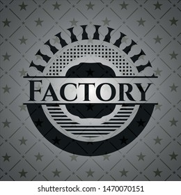 Factory black emblem. Vector Illustration. Detailed.