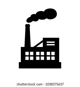 Factory black silhouette vector icon isolated on white background
