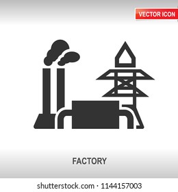 factory black vector icon on white background