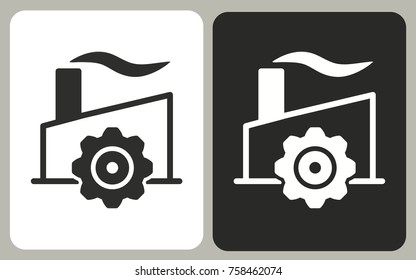 Factory - black and white vector icons for graphic and web design.