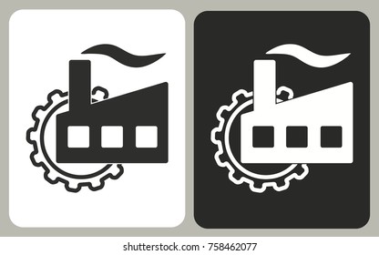 Factory - black and white vector icons for graphic and web design.