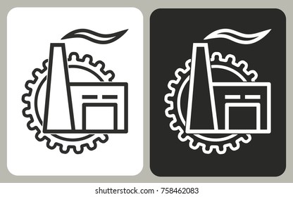 Factory - black and white vector icons for graphic and web design.