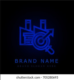 Factory blue chromium metallic logo