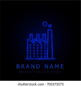 Factory blue chromium metallic logo