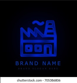 Factory blue chromium metallic logo