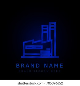 Factory blue chromium metallic logo
