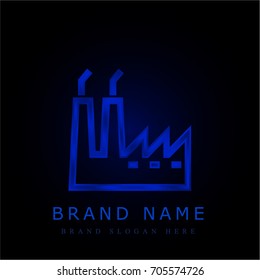 Factory blue chromium metallic logo