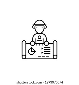 factory, blueprint, drawing icon. Element of production icon for mobile concept and web apps. Thin line factory, blueprint, drawing icon can be used for web and mobile