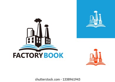Factory Book Logo Template Design Vector, Emblem, Design Concept, Creative Symbol, Icon